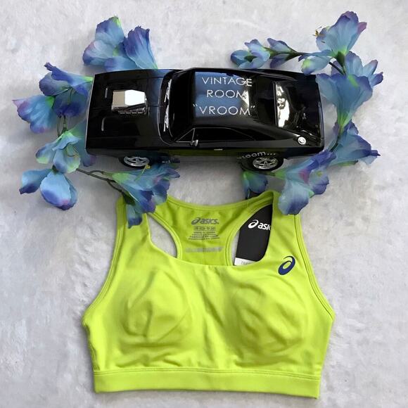 ASICS NWT Lime Green Sports Bra Women XS - Picture 2 of 11
